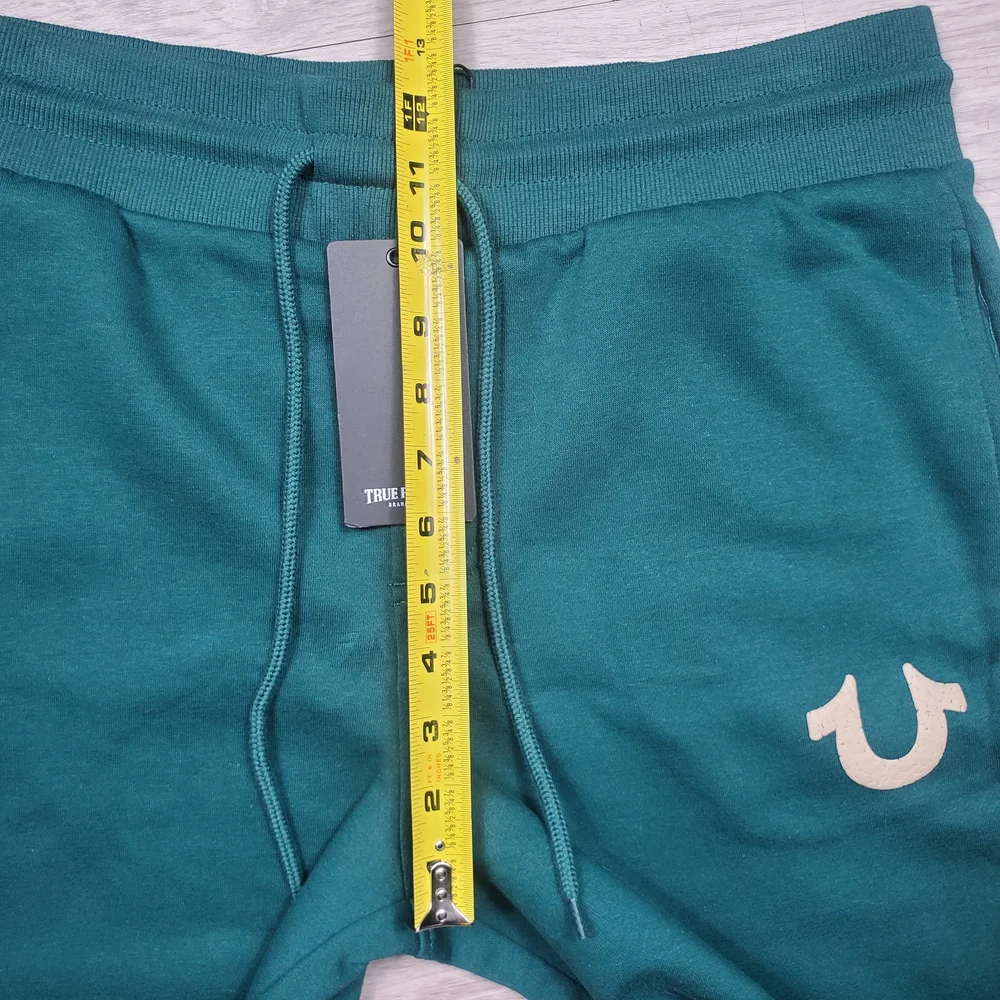 NEW True Religion Emerald Green Joggers with Drawstring Waist Mens Medium Green